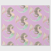 Zeemeermin Baby shower. Onder het Zee. Glitter Wra Cadeaupapier (Vlak)