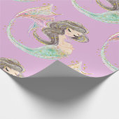 Zeemeermin Baby shower. Onder het Zee. Glitter Wra Cadeaupapier (Hoek)
