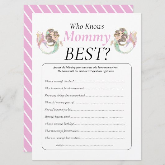 Zeemeermin baby shower onder het zee kaart (Voorkant / Achterkant)