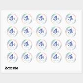 Zeemeermin Baby shower Onder het Zee Ronde Sticker (Vel)