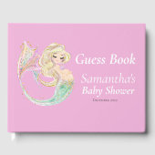 Zeemeermin Baby shower. Onder het Zee roze gastboe Gastenboek (Voorkant)