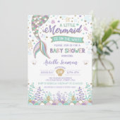 Zeemeermin Baby shower Onder het Zee Uitnodigen St Kaart (Staand voorkant)