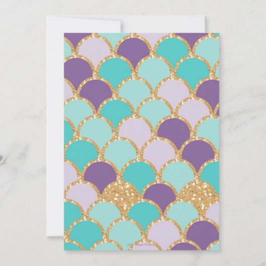 Zeemeermin Baby shower onder het Zee wordt meisje Kaart (Achterkant)