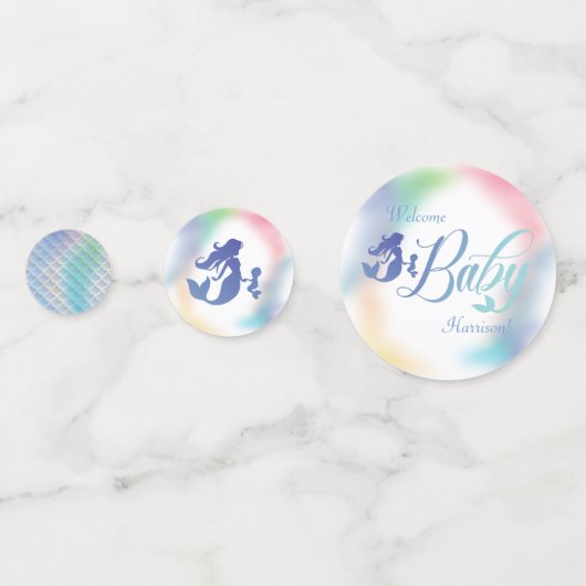 Zeemeermin Baby shower onder Zee pasta Confetti (Achterkanten)