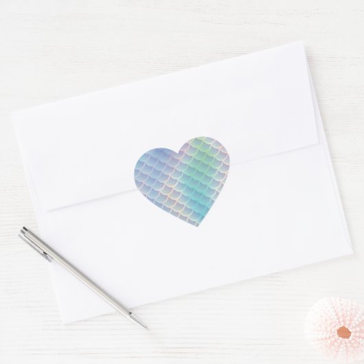 Zeemeermin Baby shower onder Zee pasta Hart Sticker (Envelop)