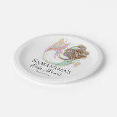 Zeemeermin Baby shower Papieren Bordje (Gekanteld)