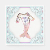 Zeemeermin Baby shower papieren servetten (Voorkant)