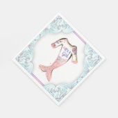 Zeemeermin Baby shower papieren servetten (Hoek)