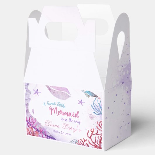 Zeemeermin Baby shower Party Een lieve kleine zeem Bedankdoosjes (Geopend)
