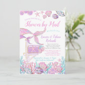 Zeemeermin Baby shower per post Kaart (Staand voorkant)