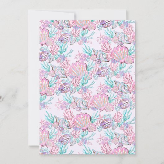 Zeemeermin Baby shower per post Kaart (Achterkant)