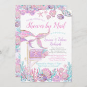 Zeemeermin Baby shower per post Kaart (Voorkant / Achterkant)