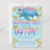 Zeemeermin Baby shower Roze Blauw Glitter Kaart (Voorkant)