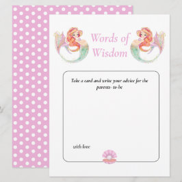 Zeemeermin Baby Shower. Roze Wijsheid Onder de Zee Kaart