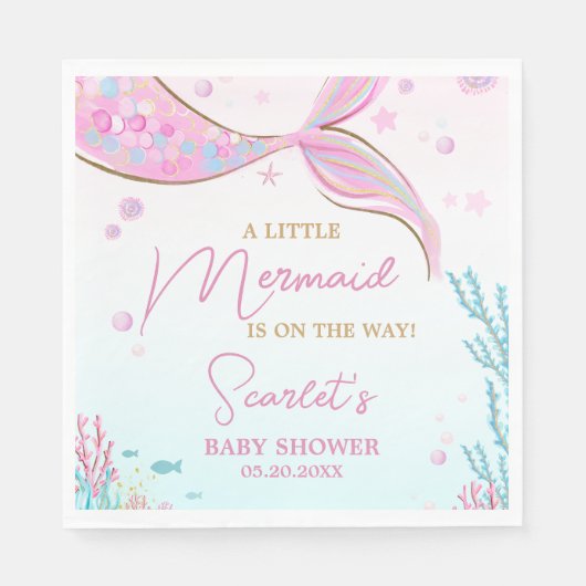 Zeemeermin Baby Shower Servet (Voorkant)