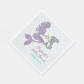 Zeemeermin Baby shower servetten Glitter Zeemeermi (Hoek)