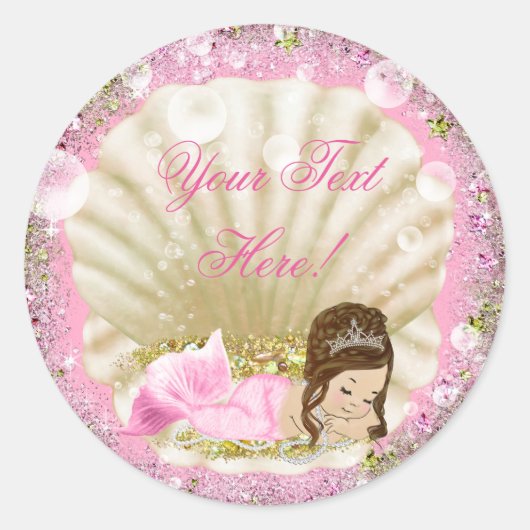 Zeemeermin Baby shower Stickers (Voorkant)