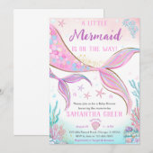 Zeemeermin Baby Shower Uitnodiging (Voorkant / Achterkant)