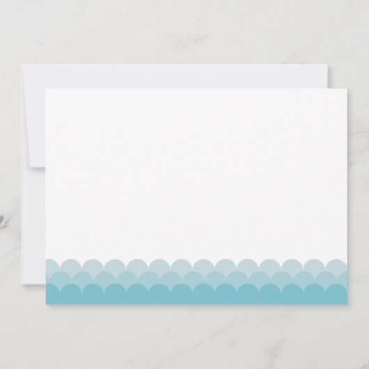 Zeemeermin baby shower uitnodiging, blauwgroen aqu kaart (Achterkant)