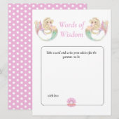 Zeemeermin Baby shower. Wisdom Pink poka-stippen Kaart (Voorkant / Achterkant)