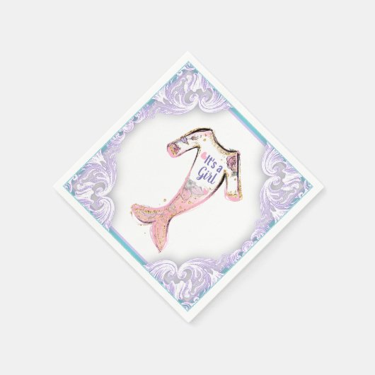 Zeemeermin Baby showers servetten (Hoek)