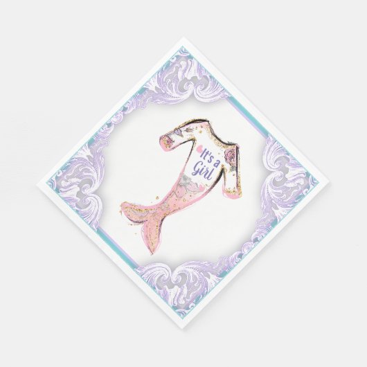 Zeemeermin Baby showers servetten (Hoek)