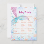 Zeemeermin baby trivia spel baby shower spel Kaart (Voorkant)
