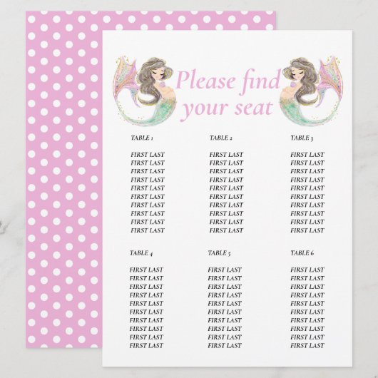 Zeemeermin babyshower onder de zee kaart (Voorkant / Achterkant)