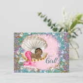 Zeemeermin Babyshower Uitnodigingen met Etnisch Th (Staand voorkant)