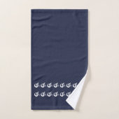 Zeemeermin Bad Navy Blauw en witte handdoek set (Handdoek)