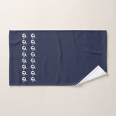 Zeemeermin Bad Navy Blauw en witte handdoek set (Handdoek)
