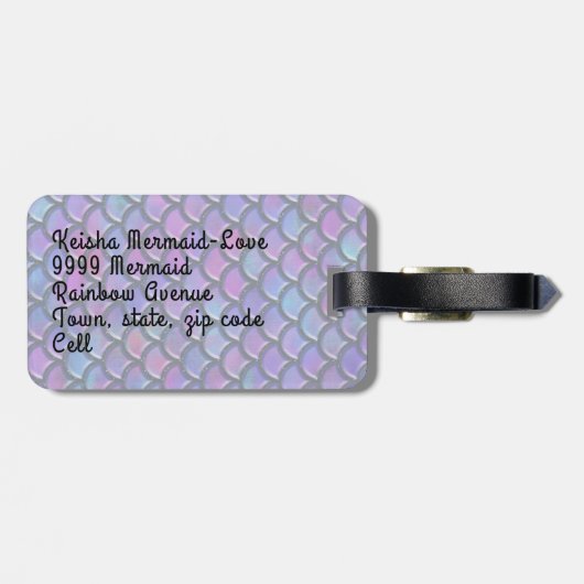 zeemeermin bagagelabel (Achterkant horizontaal)