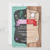 Zeemeermin & Baseball Joint Boy Girl Verjaardag Ui Kaart (Voorkant)