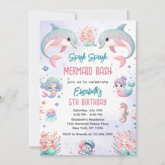 Zeemeermin Bash onder het Zee Kaart (Voorkant)