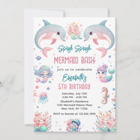 Zeemeermin Bash onder het Zee Kaart (Voorkant)