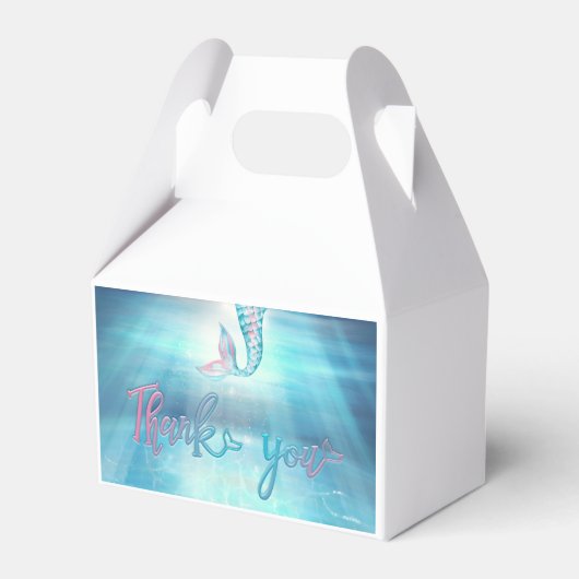 Zeemeermin Bash Verjaardag Bedankdoosjes (Achterkant)