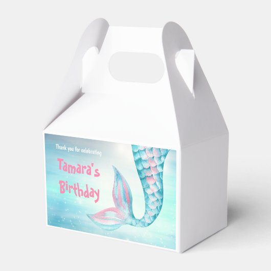Zeemeermin Bash Verjaardag Bedankdoosjes (Voorkant Zijde)