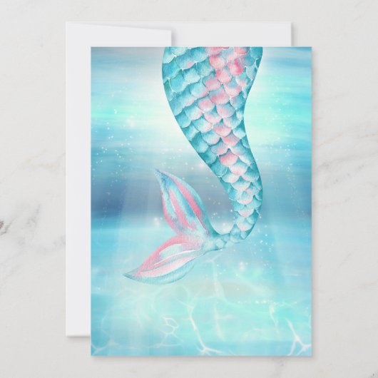 Zeemeermin Bash Verjaardag Kaart (Achterkant)