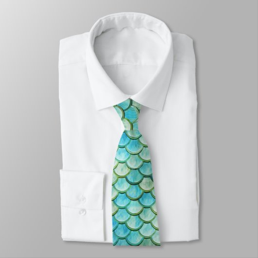 Zeemeermin Beach Fish Scales Wedding Necktie Stropdas (Gebonden)