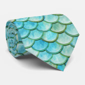 Zeemeermin Beach Fish Scales Wedding Necktie Stropdas (Opgerold)