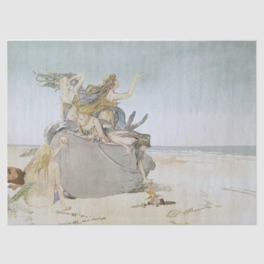 Zeemeermin Beach Starfish Ocean Decoupage Tissuepapier (Voorkant)