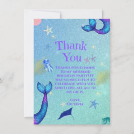 Zeemeermin bedankkaart | Onder de zee