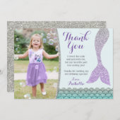 Zeemeermin bedankpas - onder het Zee Dank u Bedankkaart (Voorkant / Achterkant)