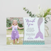 Zeemeermin bedankpas - onder het Zee Dank u Bedankkaart (Staand voorkant)