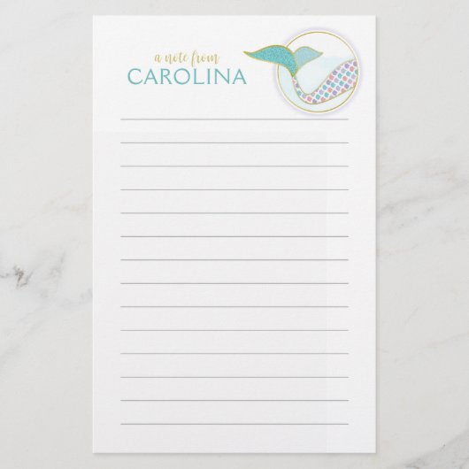 zeemeermin bekleed brief schrijven papier meisje b (Voorkant)