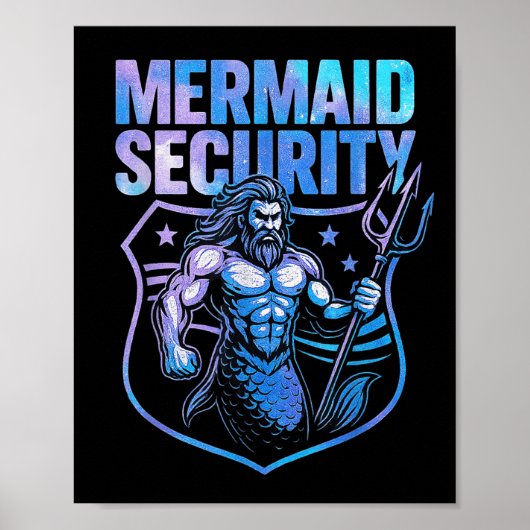 Zeemeermin beveiliging Grappig Papa Zeemeermin Str Poster (Voorkant)