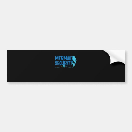 Zeemeermin Beveiliging - Grappig Zwemcadeau Bumpersticker (Voorkant)