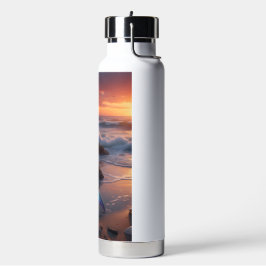 Zeemeermin bij de zee bij zonsopgang - Uitklapriet Waterfles