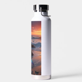 Zeemeermin bij de zee bij zonsopgang waterfles