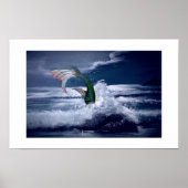 Zeemeermin bij nacht Poster (Voorkant)